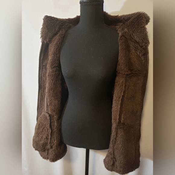 Jones New York Brown Faux Suede Jacket sz. L - Picture 3 of 5